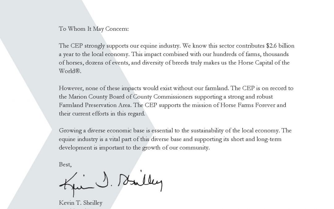 Ocala/Marion County CEP Goes on Record Supporting Farmland Preservation Area
